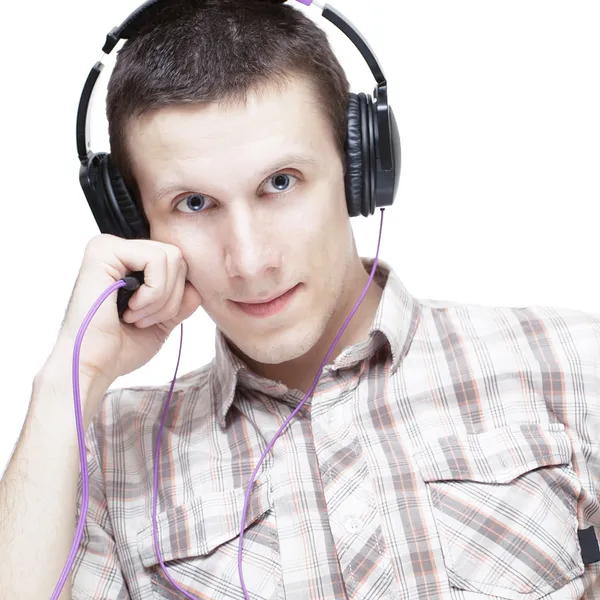 Guy listening to music — Stock Photo, Image