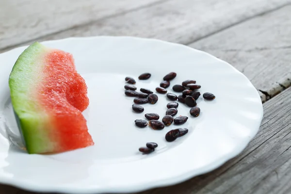 Ätit vattenmelon — Stockfoto
