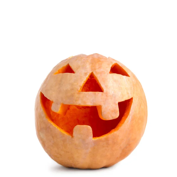 Carved halloween pumpkin smiles — Stock Photo, Image