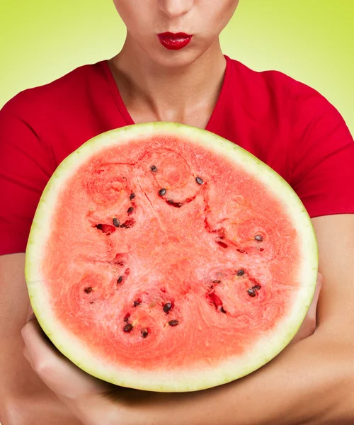 Rund bit vattenmelon — Stockfoto