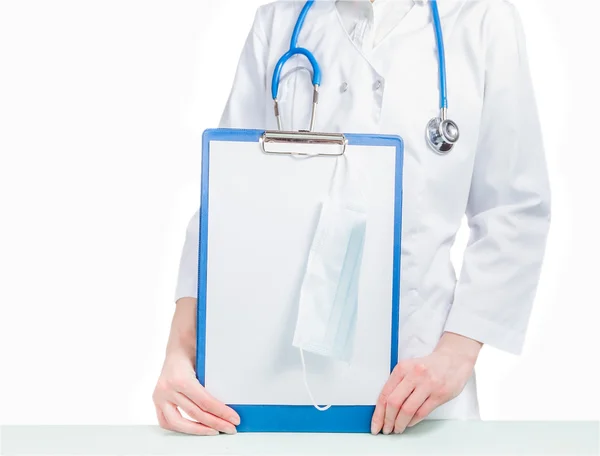 Clipboard at breast doctor — Stock Photo, Image