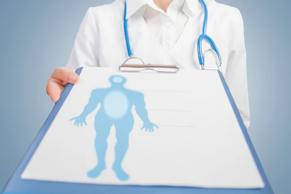 Man silhouette on medical billboard — Stock Photo, Image