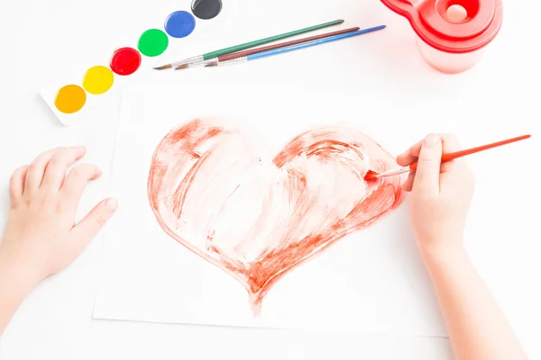 Painted heart on Valentine's Day — Stock Photo, Image