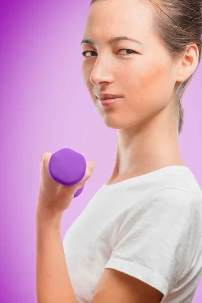 Woman on fitness — Stock Photo, Image