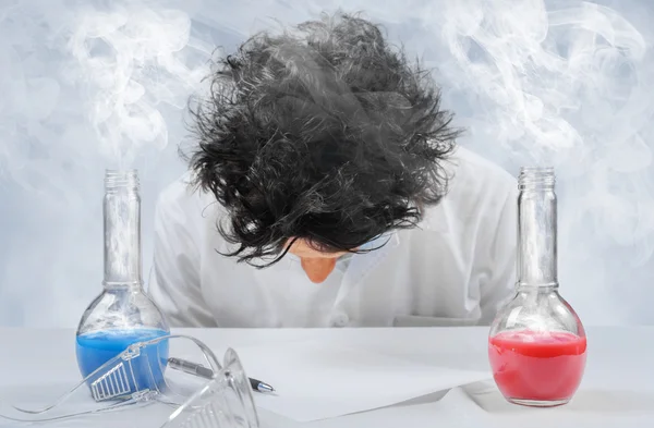 Tired scientist — Stock Photo, Image