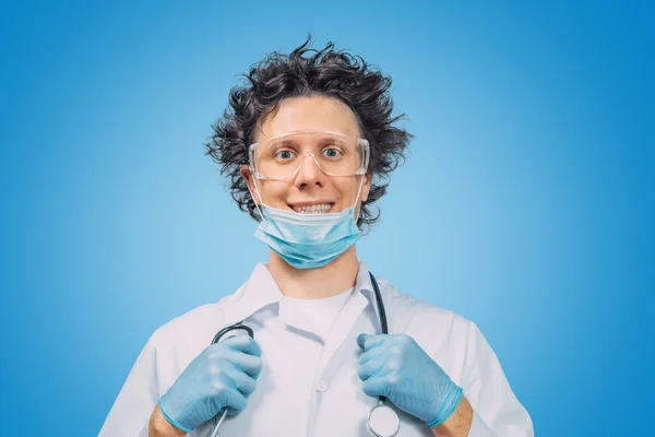 Happy crazy physician — Stock Photo, Image