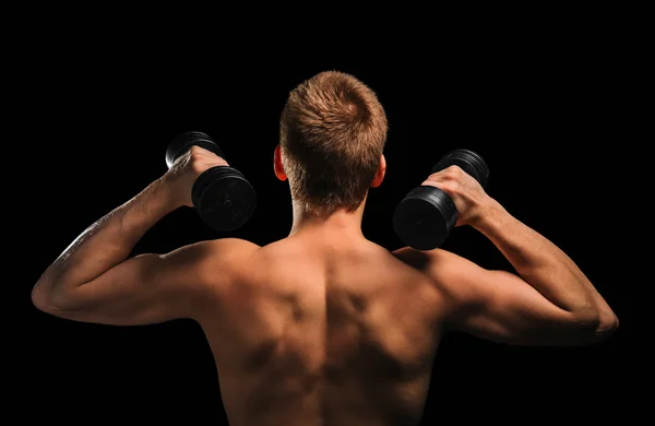 Fitness-Mann mit Kurzhanteln — Stockfoto