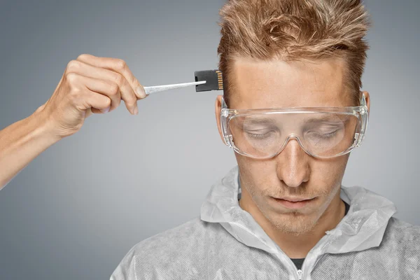 Geheugenkaart in menselijk hoofd — Stockfoto