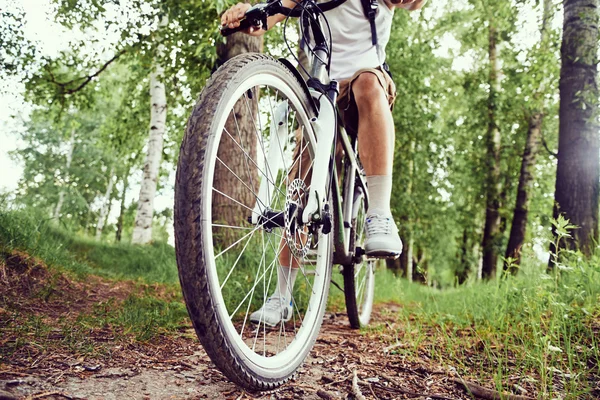 Man is bicycling — Stock Photo, Image