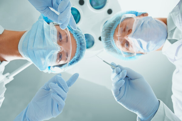 Two surgeons in operating room