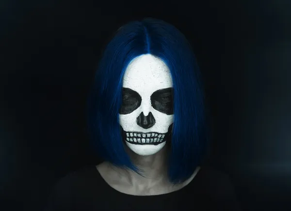 Mulher de Halloween crânio — Fotografia de Stock