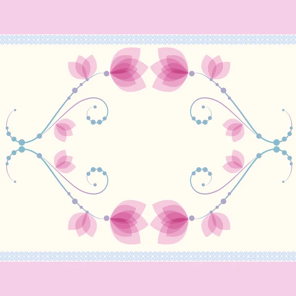 Bordure sans couture avec de délicates fleurs roses — Image vectorielle