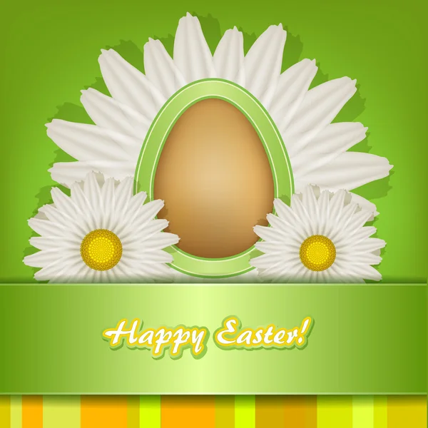 Easter card with daisies and eggs — Stock Vector