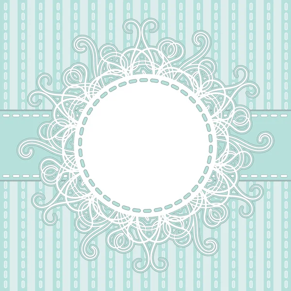 Frame on a light blue striped background — Stock Vector