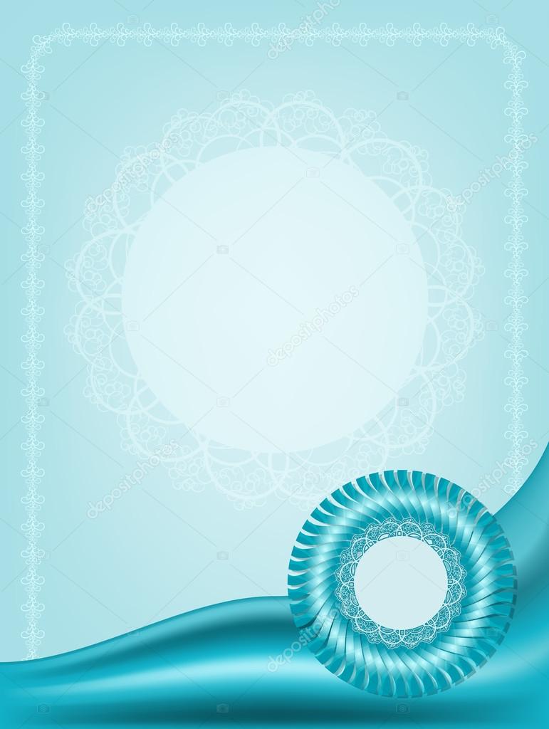 Blue background with ribbon and round element. Can be used as a
