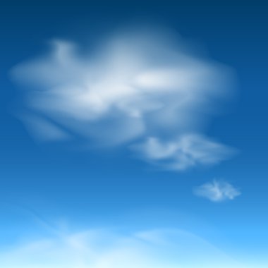 Mavi gökyüzü ve bulutlu arkaplan.