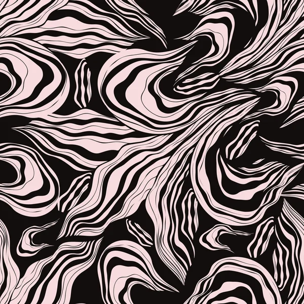 Patrón abstracto sin costura en blanco y negro con diseños florales — Vector de stock