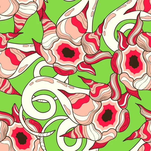 Patrón sin costura abstracto con diseños florales — Vector de stock