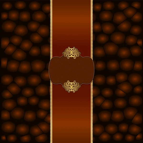 Air konsistens av choklad med guld ram och band. idén fo — Stock vektor