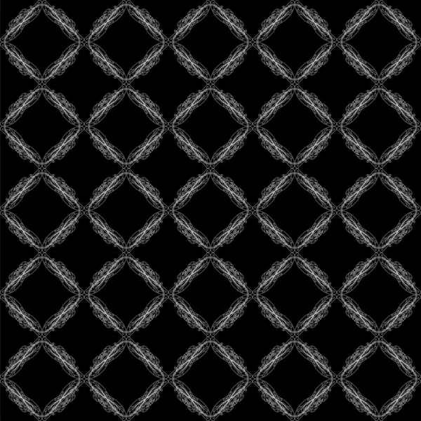 Black and white seamless pattern with openwork diamonds — Stock Vector