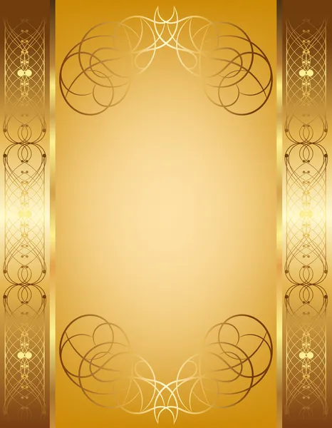 Openwork frame on a gold background — Stock Vector