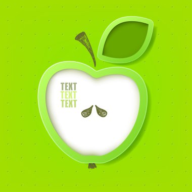 Apple on a green background clipart