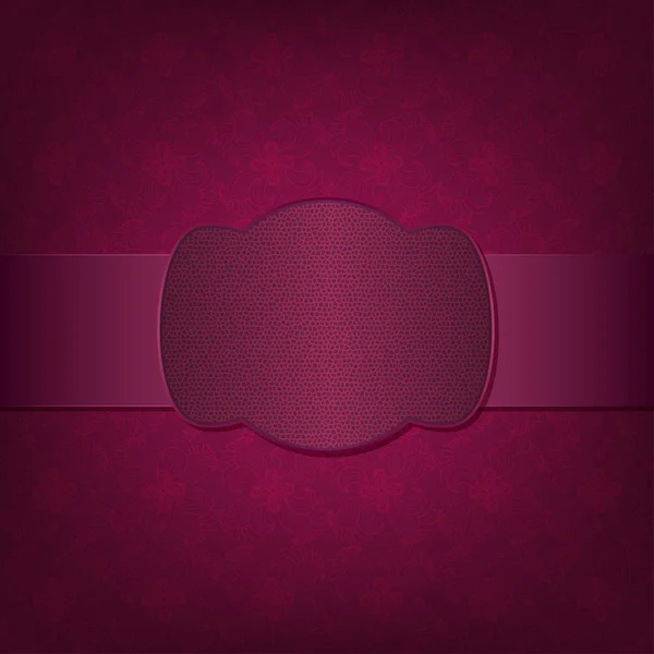 Seamless pattern with burgundy ribbon and frame — Stock Vector