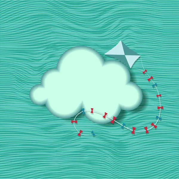 Wolken en kite. — Stockvector