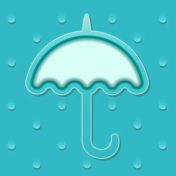 Umbrella with drops of rain — Stock Vector