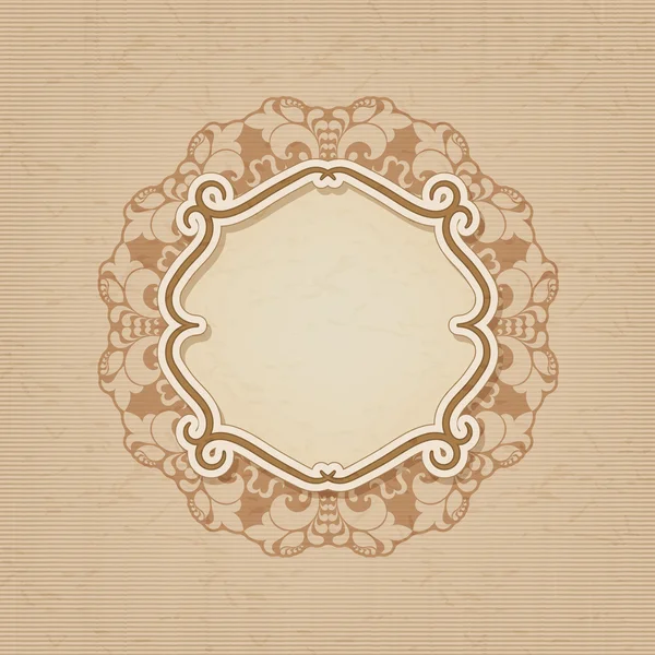 Vintage frame on the old paper background — Stock Vector