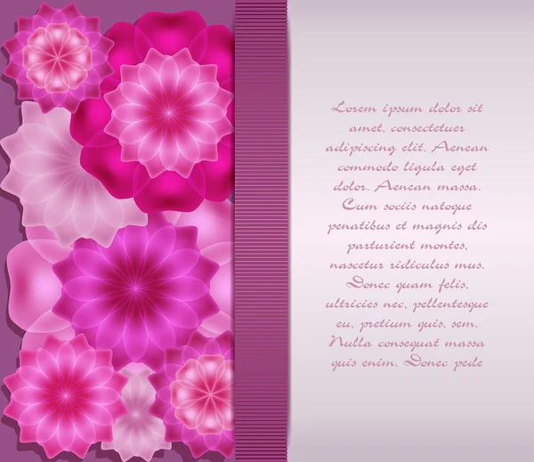 Tarjeta de felicitación con flores — Vector de stock