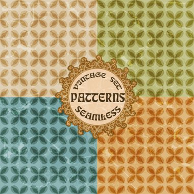 vintage tarzı bitkisel Dikişsiz desen bir dizi