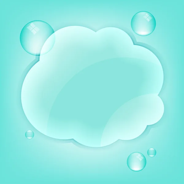 Gotita de nube. Botón brillante o icono . — Vector de stock