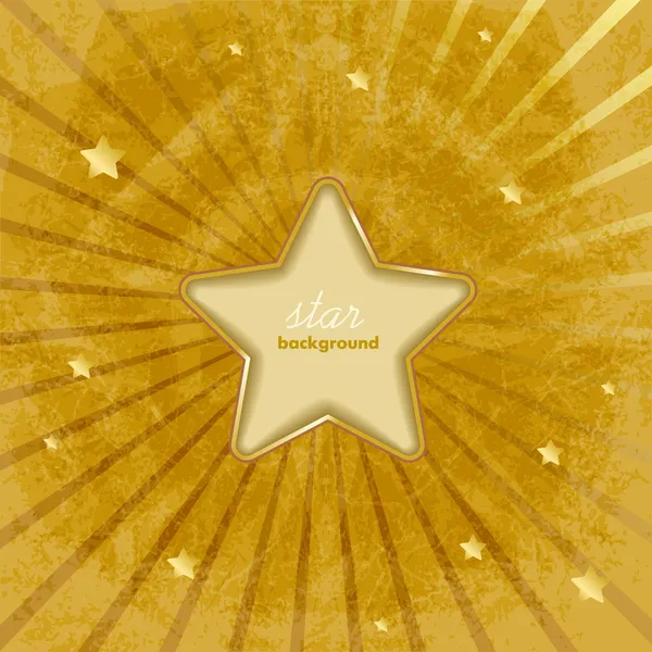 金色の星と光線汚れた背景 — ストックベクタ