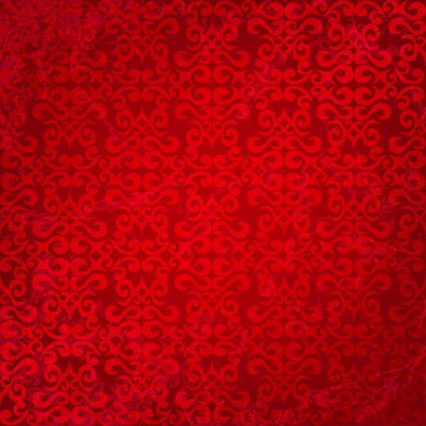 Motif floral sans couture sur un fond rouge — Image vectorielle