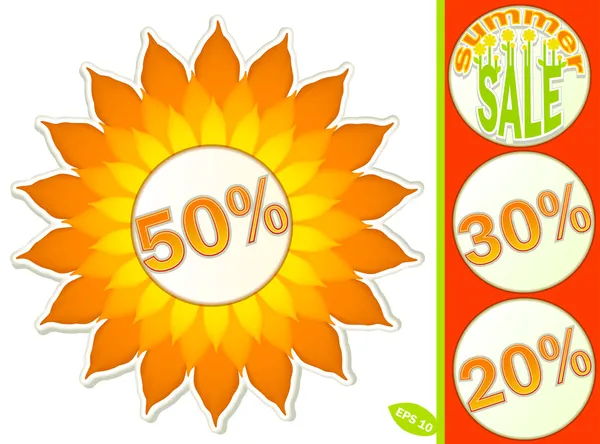 Set van stickers en labels voor de zomer verkoop — Stockvector