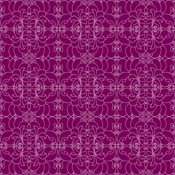 Motif floral sans couture sur le violet — Image vectorielle