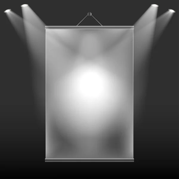 Proyeksi cahaya pada layar dinding - Stok Vektor