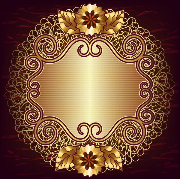 Openwork gold frame — Stock Vector