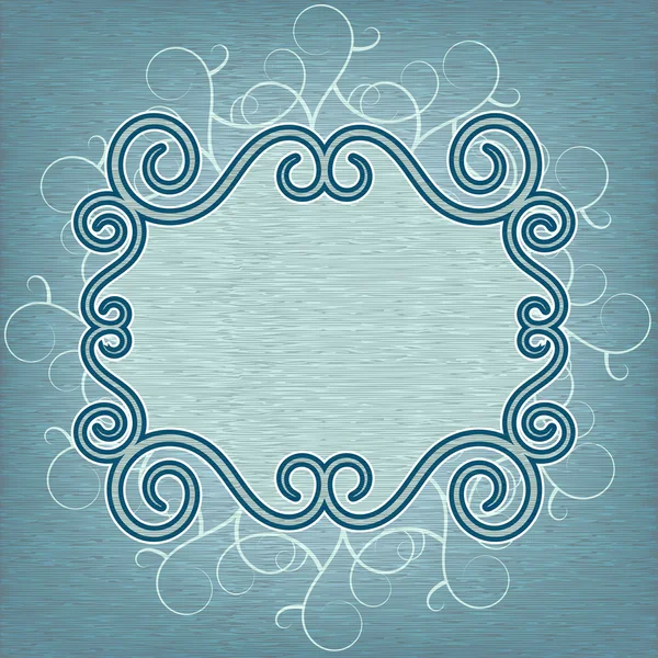 Moldura azul Openwork — Vetor de Stock