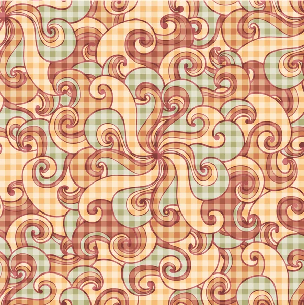 抽象无缝模式与波和纤维素 — 图库矢量图片