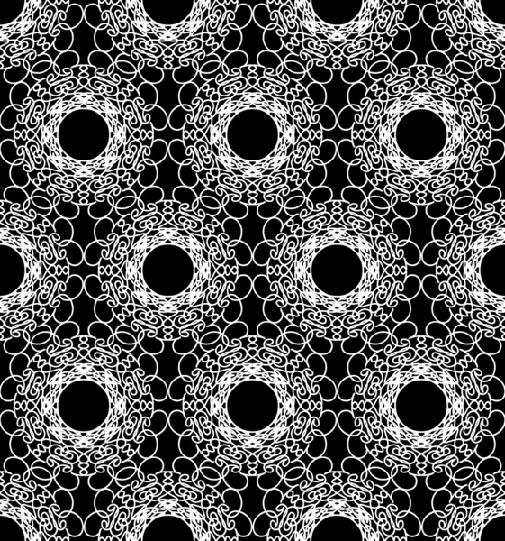 Schwarz-weißes nahtloses Muster mit Kreisen — Stockvektor