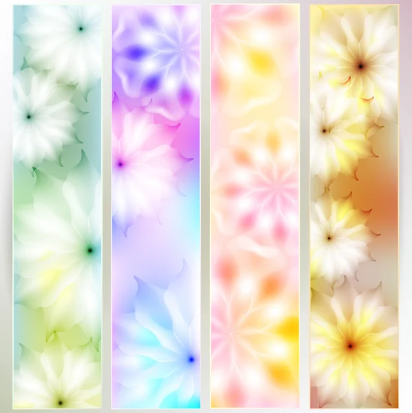 Un conjunto de tarjetas de colores con diseño floral . — Archivo Imágenes Vectoriales