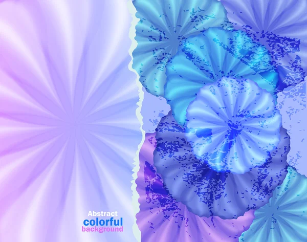 Bakgrund med blå blommor sönderrivet papper — Stock vektor