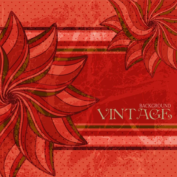 Vintage stijl wenskaart met bloemen en textuur van oud papier. — Stockvector