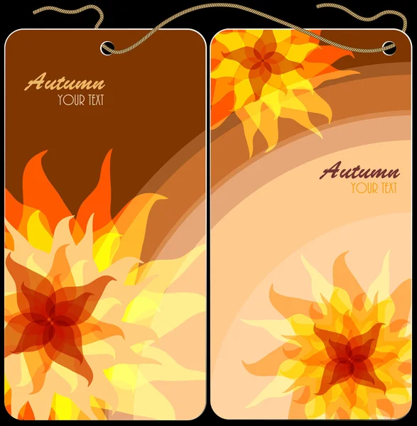 Fleurs d'automne, idée de concevoir des cartes de vœux, cartes de visite, étiquettes pour vêtements — Image vectorielle