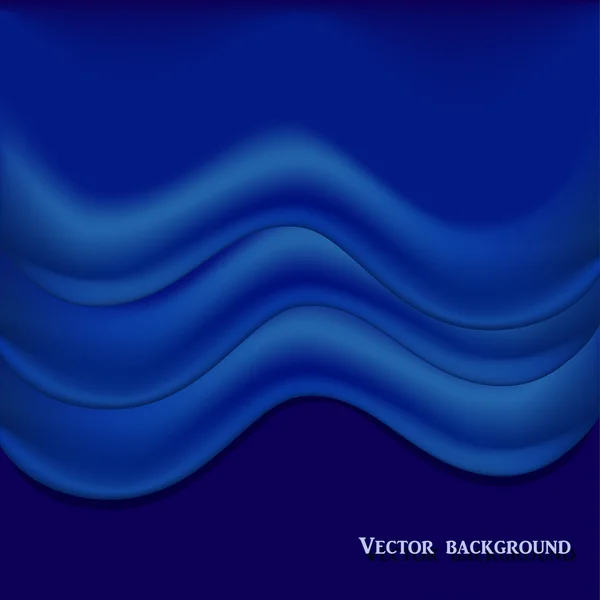 Fond bleu abstrait vectoriel, les plis de la soie . — Image vectorielle