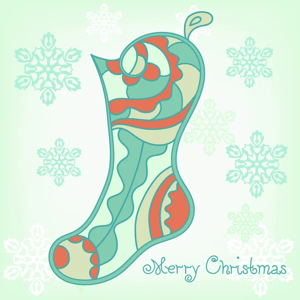 Botas de Navidad, la postal original . — Vector de stock