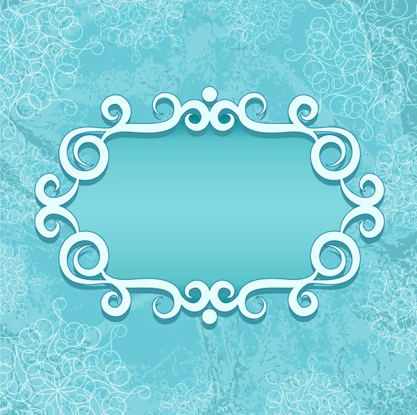 Fondo azul vintage con banner . — Vector de stock