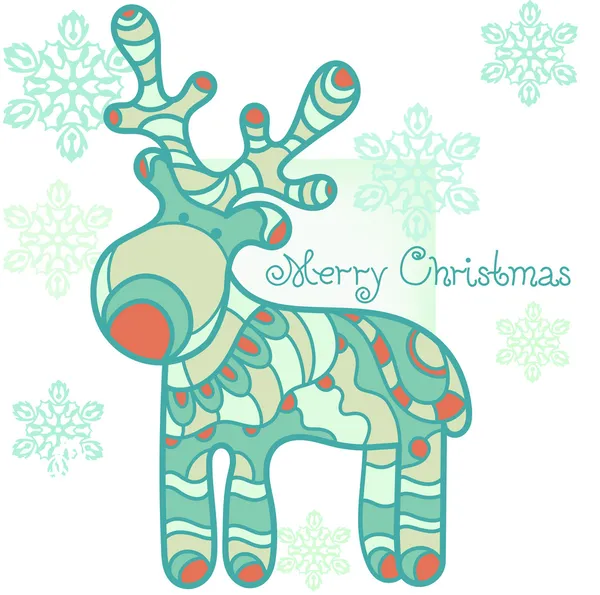 Christmas moose, wenskaart. — Stockvector